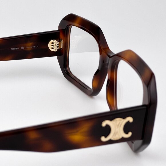 Celine TRIOMPHE CL50155I Eyeglasses – Blonde Havana Rectangle Frame | Model 053 - Picture 8 of 9